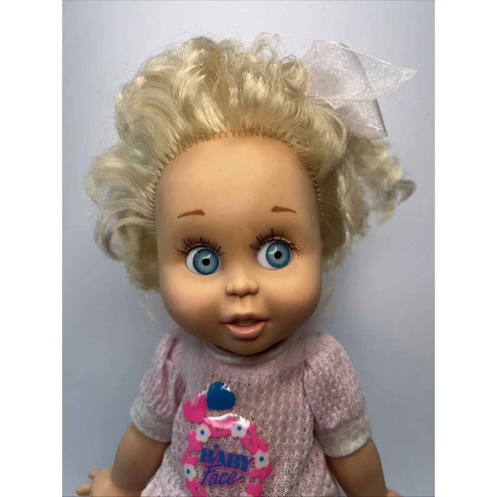 Vintage 1990 Galoob Baby Face So Innocent Cynthia #7 Original Top Blue Eyes